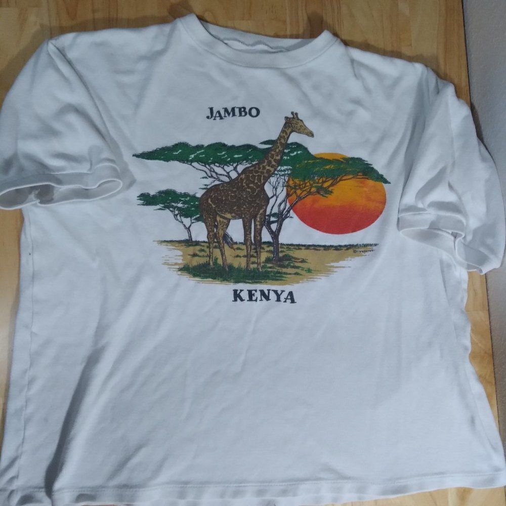 Vintage 80s Jambo Kenya Giraffe T-Shirt